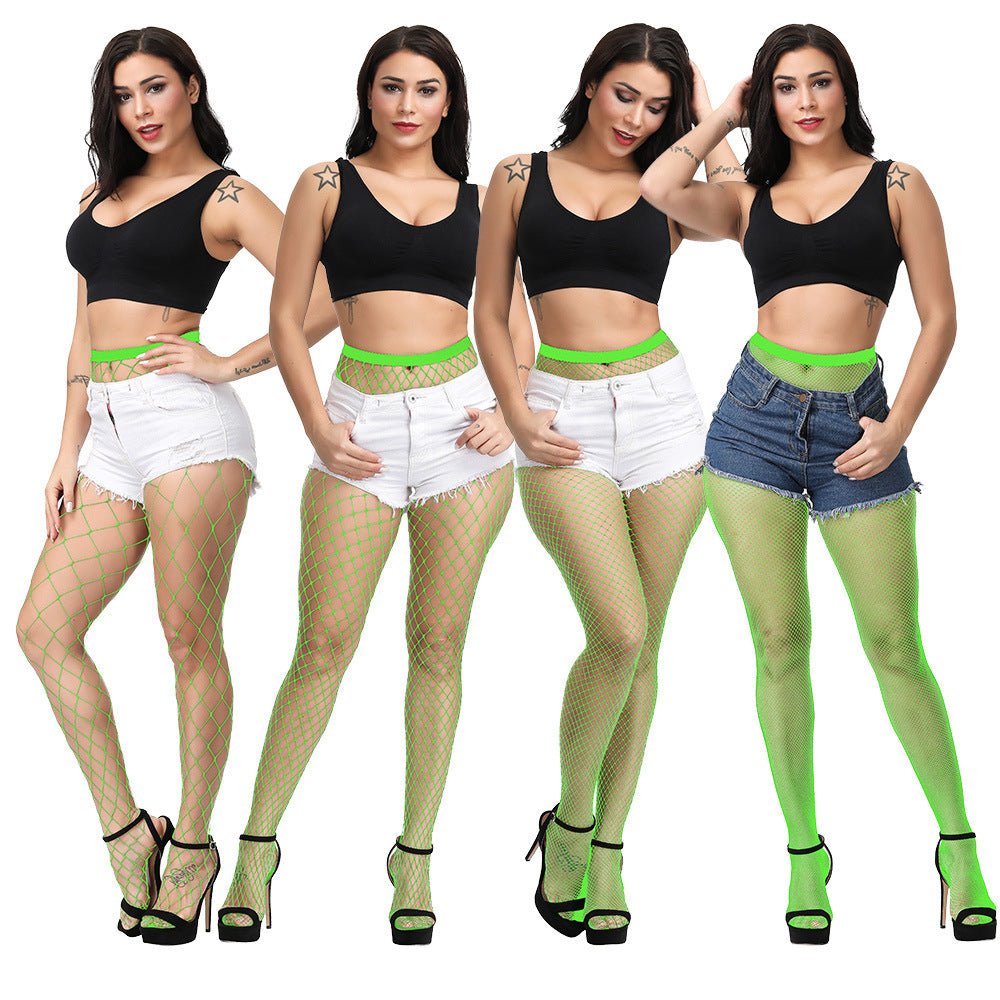 Sexy Solid Color Non - Slip Mesh High Waist Pantyhose - Lovetoys wholesales shop