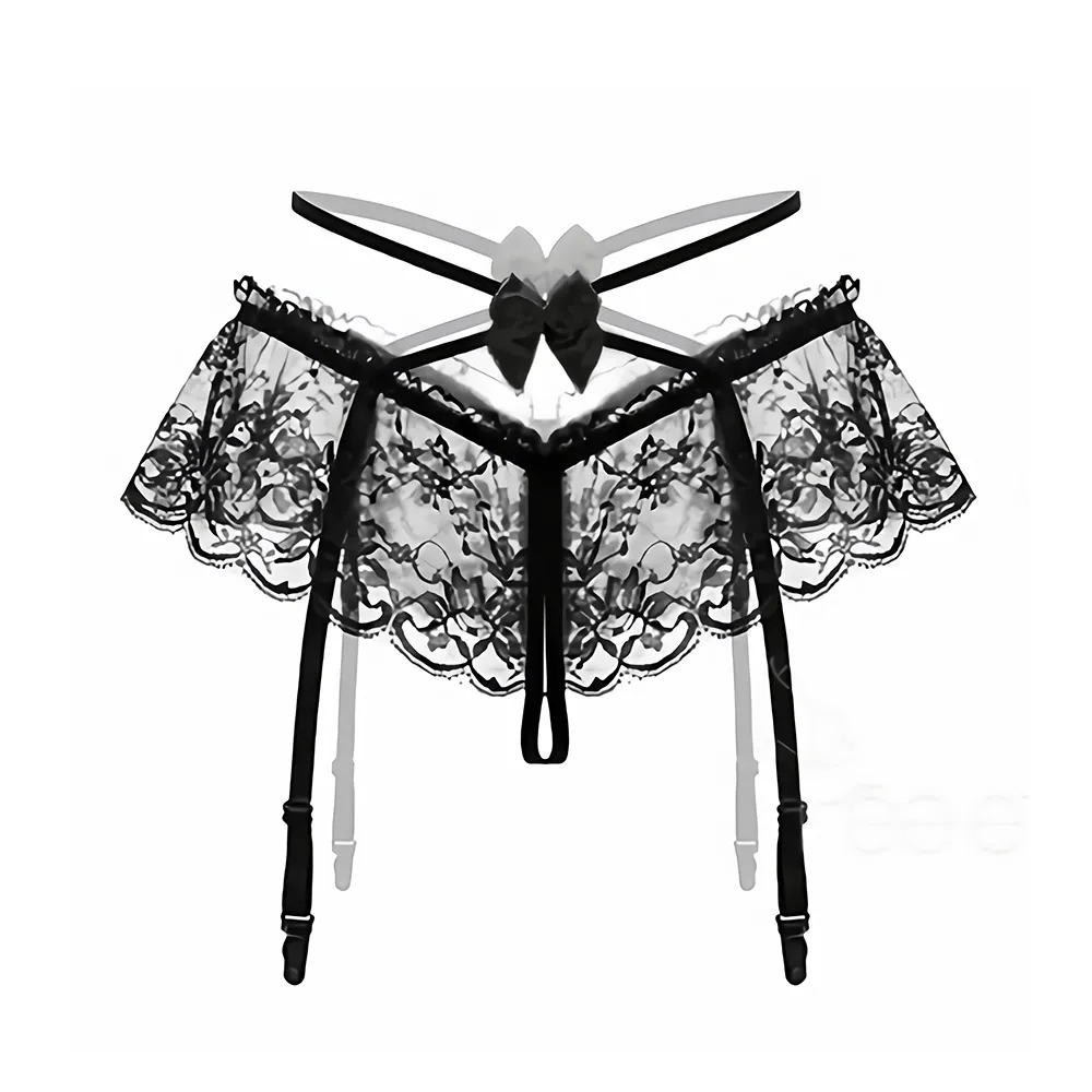 Sexy Women Solid Color Lace Bow Thong - Lovetoys wholesales shop