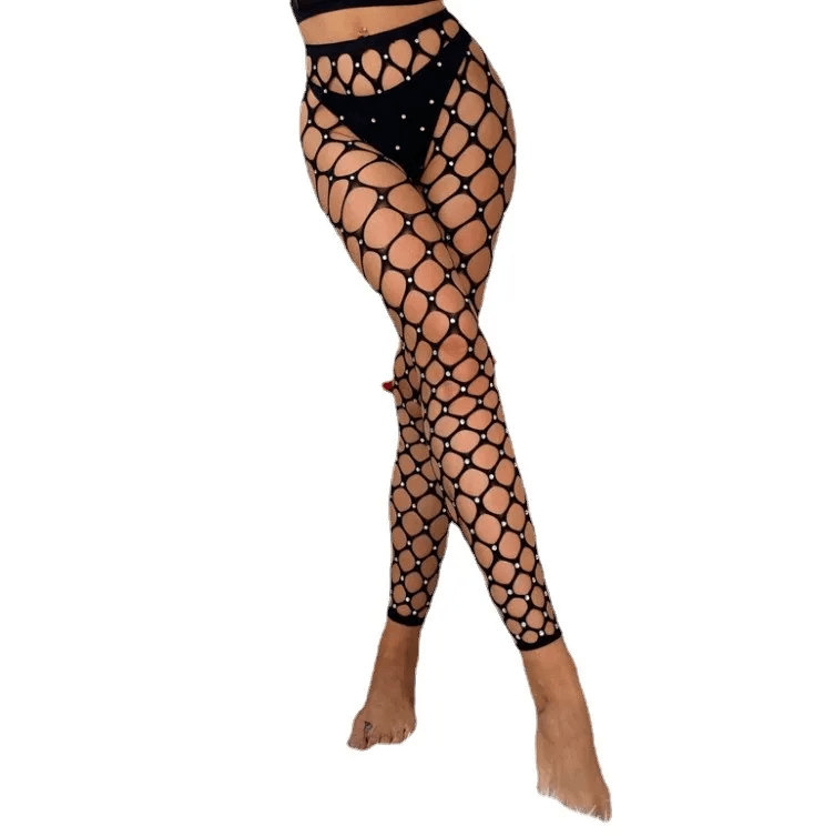 Sexy Women'S Rhinestone Hollow Fishnet Stockings - Lovetoys wholesales shop
