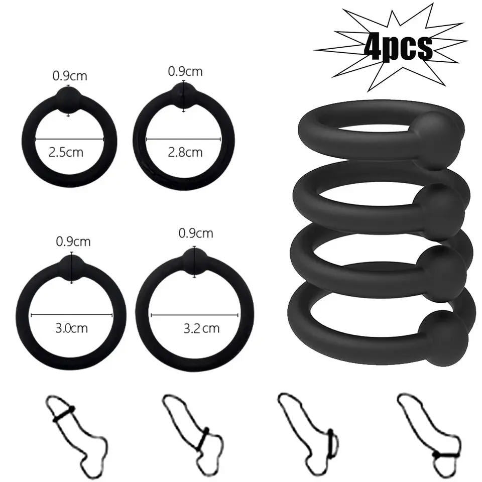 Silicone Cock Head Ring Set - Lovetoys wholesales shop