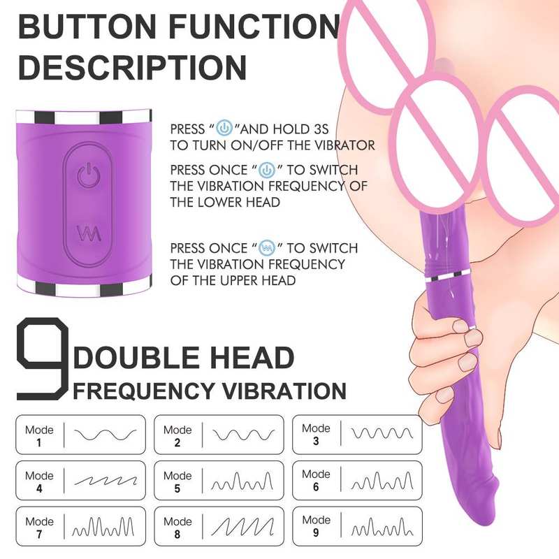 Silicone Dildos Double Ended Vibrator Sex Toys for Lesbian Couples - Lovetoys wholesales shop
