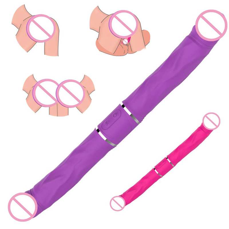 Silicone Dildos Double Ended Vibrator Sex Toys for Lesbian Couples - Lovetoys wholesales shop