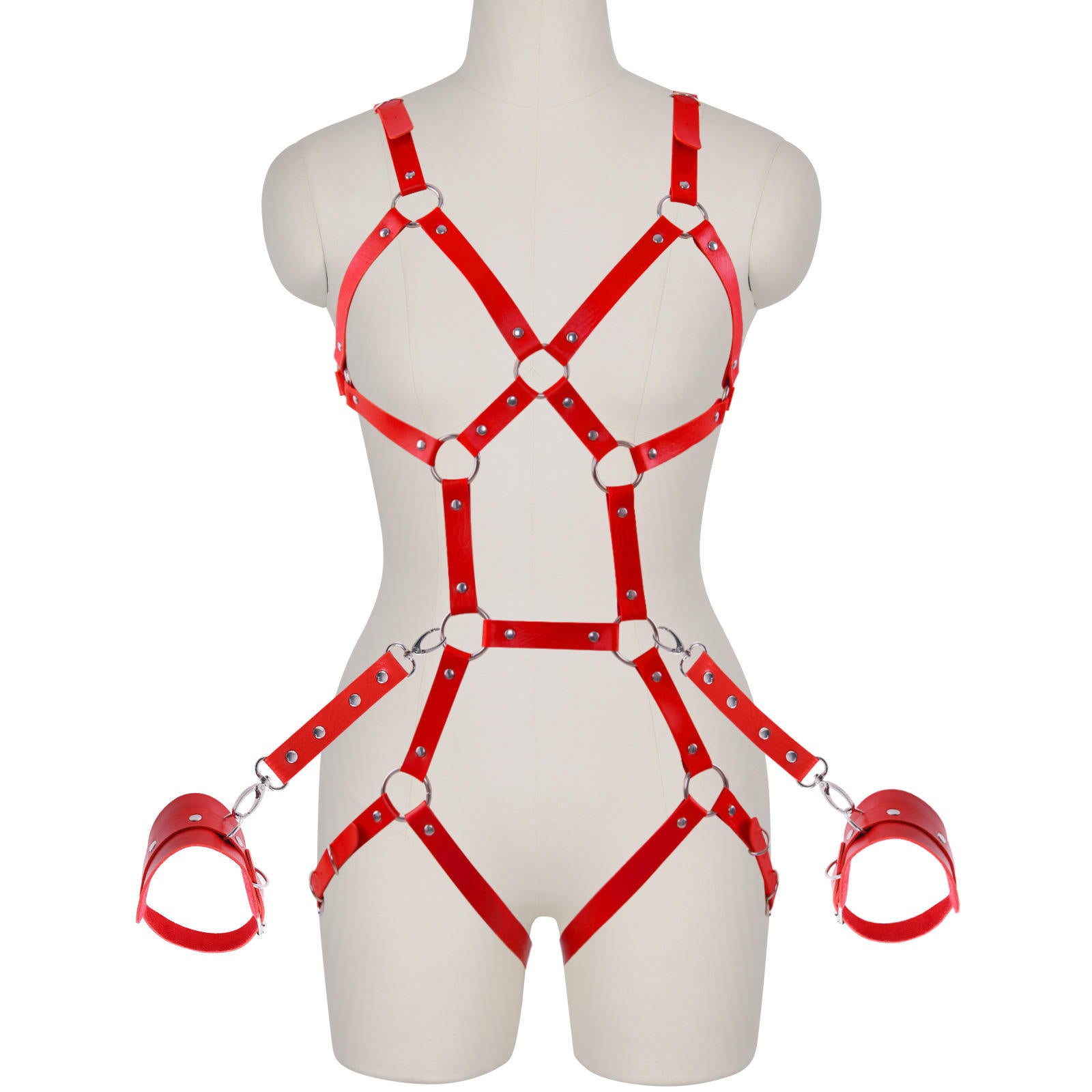 Leather Body Halter Neck Chain Black Cage Sexy Lingerie Women's Harness Sexy BDSM Bondage