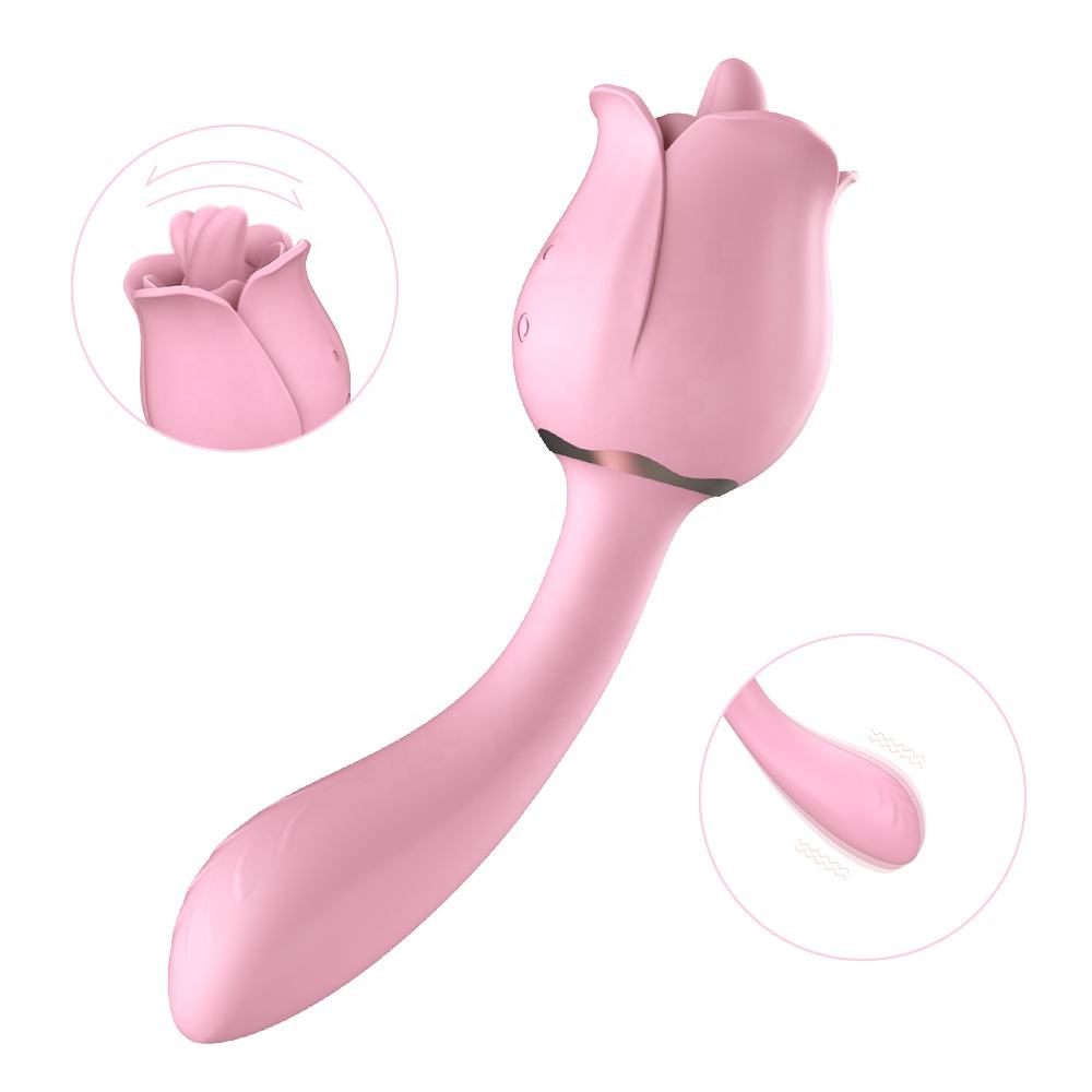 Red Rose Vibrator Massage Clitoral Licking Tongue Vibrator