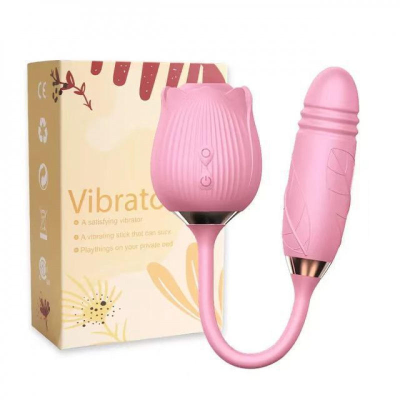 Waterproof Silicone Clitoral Sucking Vibrator Rose Sex Toys for Woman