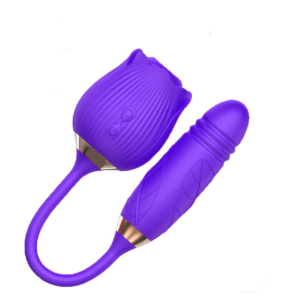 Waterproof Silicone Clitoral Sucking Vibrator Rose Sex Toys for Woman