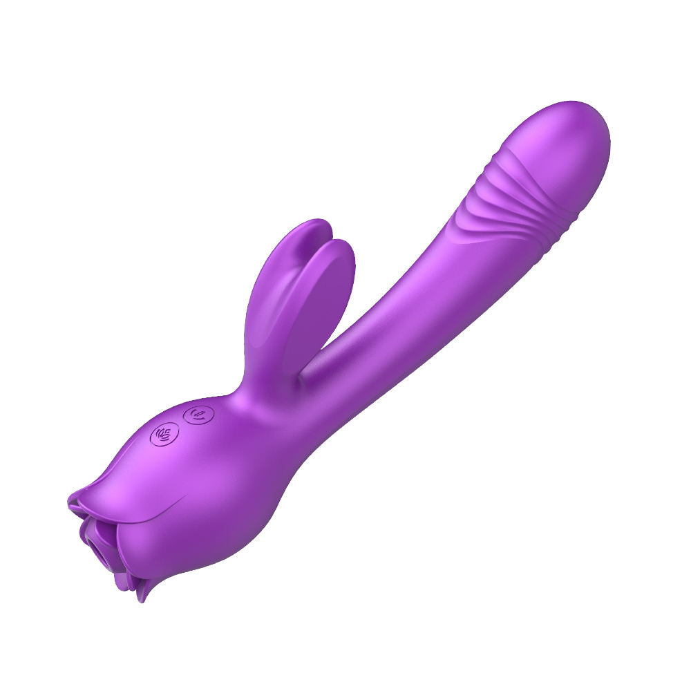 G-Spot Vaginal Clit Stimulator Rose Wand Rabbit Vibrator Women Sex Toys
