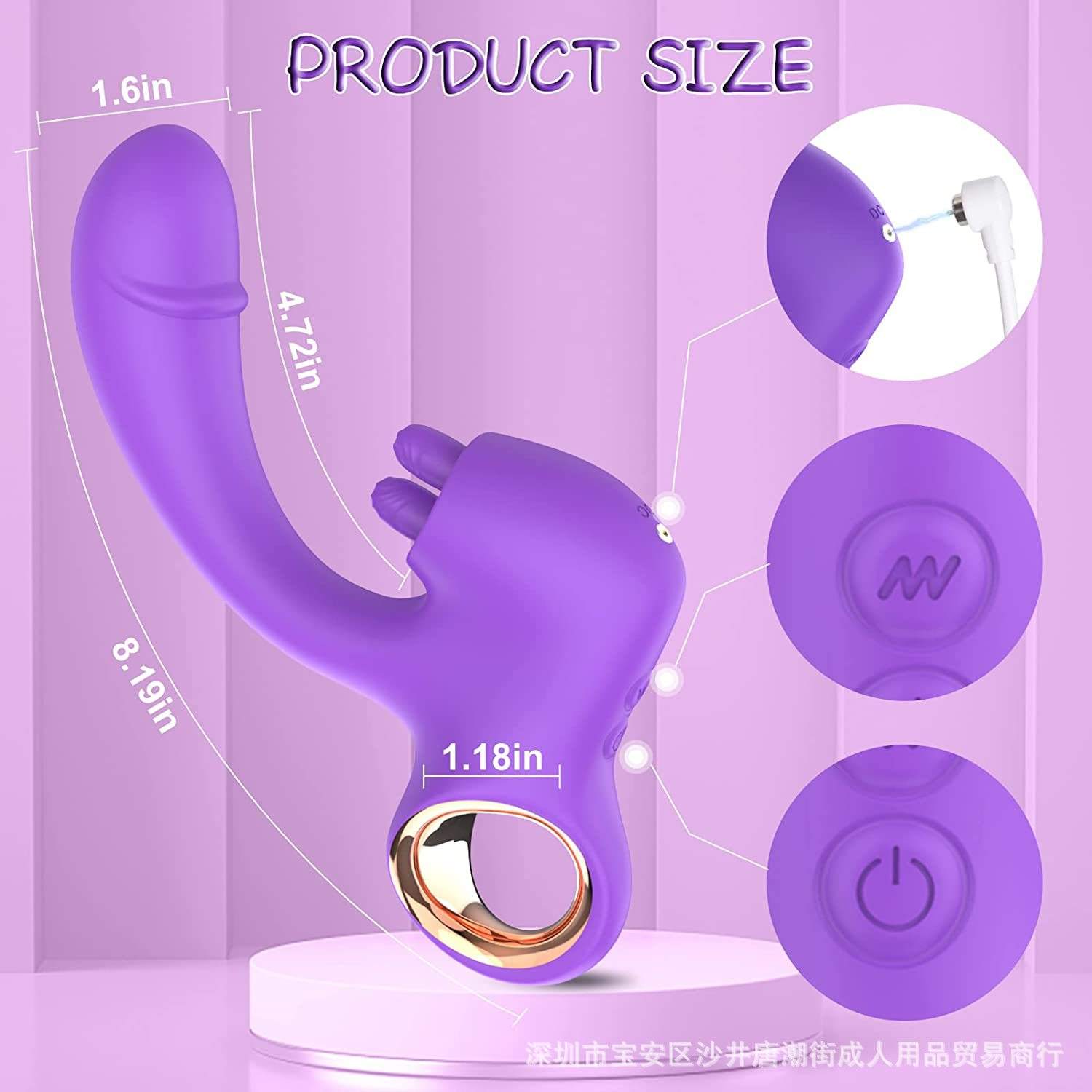 10 Licking and Vibrating Patterns Dildo Double Tongue Clitoral Vibrator