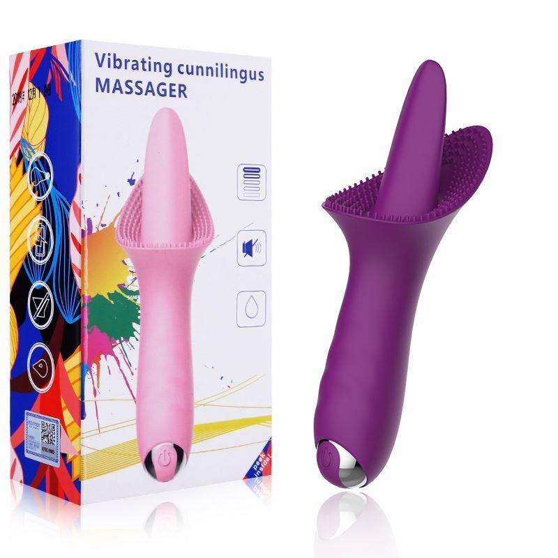 100% Waterproof Silicone Realistic Tongue Licking Vibrator Female Masturbation