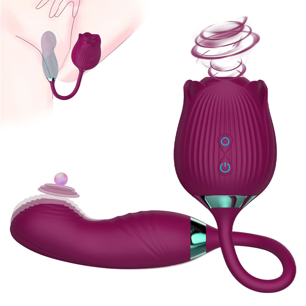 3 in 1 Rose Sex Stimulus Vibrator for Woman