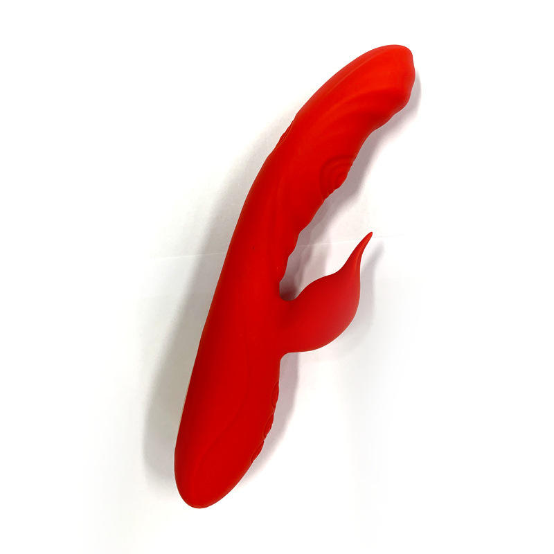 Female 3 in 1 Rabbit Silicone Vibrator Double Tap G-pot Vibrator