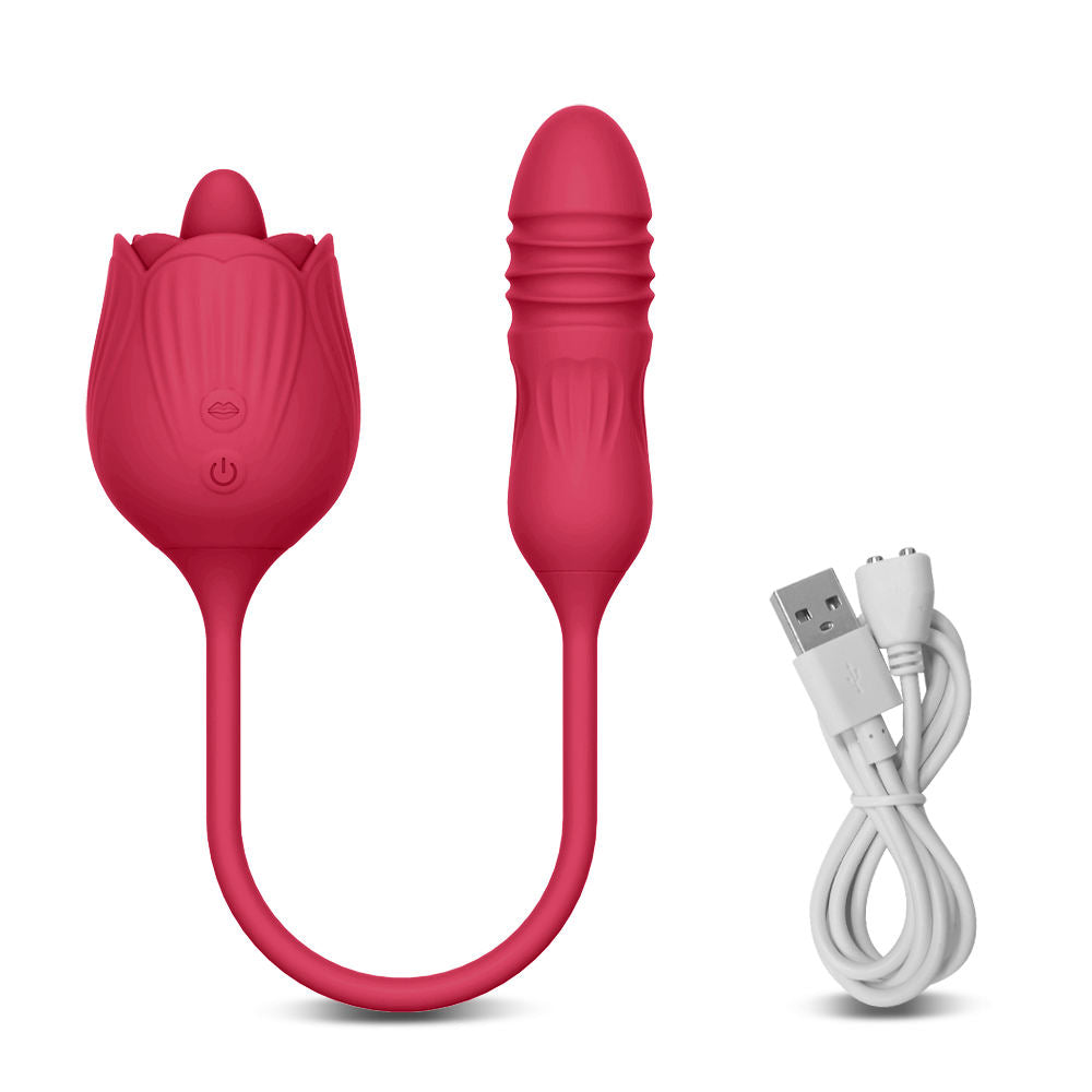 2 in 1 Rosa Vibrator Stimulator Rosa Vibrator for Women