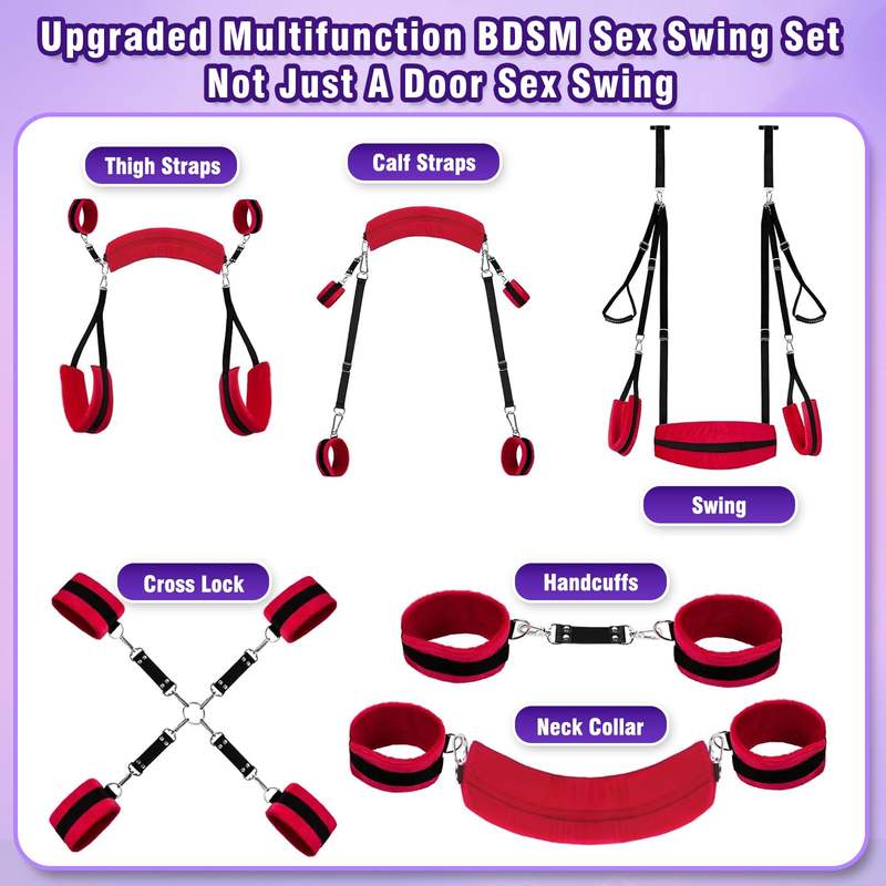 SM Door Swing Sex Restraint Adjustable Sex Sling Neck Strap Handcuffs Bondage Swing - Lovetoys wholesales shop