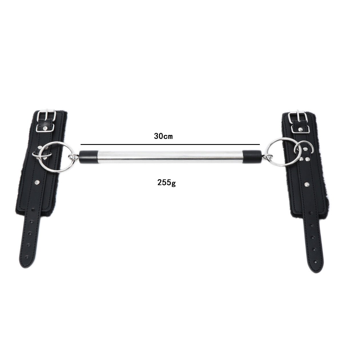 SM Handcuffs Villus Lined Metal Bar Cuffs - Lovetoys wholesales shop