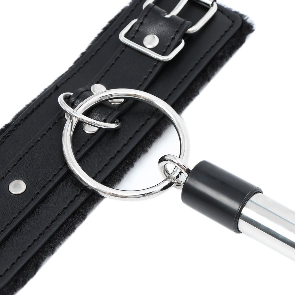 SM Handcuffs Villus Lined Metal Bar Cuffs - Lovetoys wholesales shop