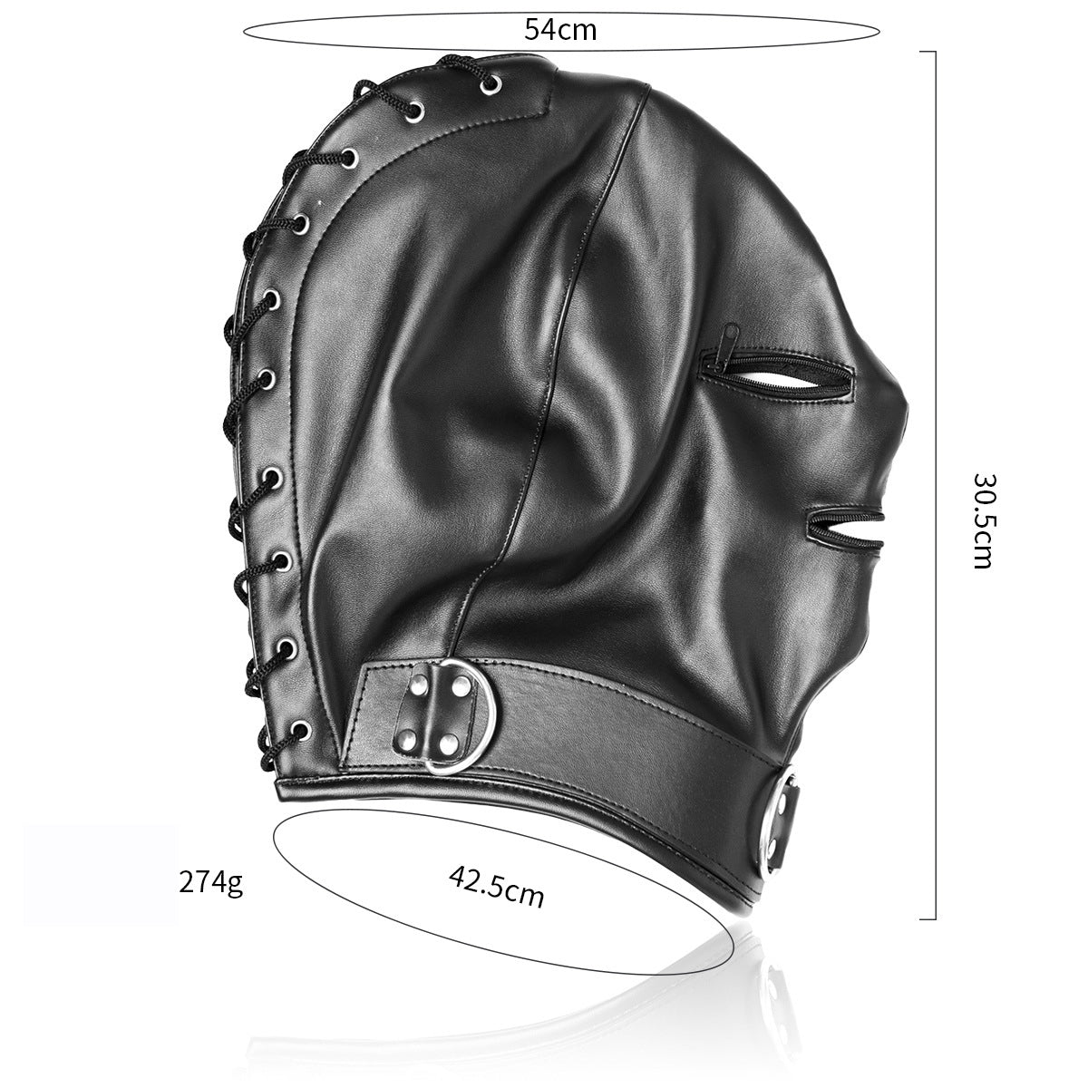 SM leather zipper cover face mask - Lovetoys wholesales shop