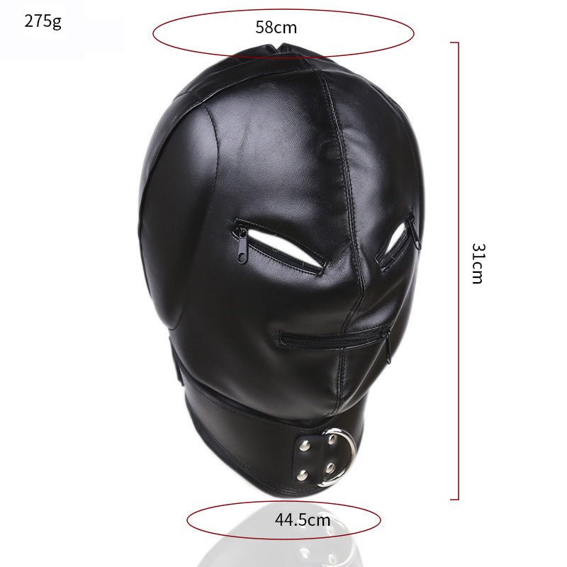 SM leather zipper cover face mask - Lovetoys wholesales shop