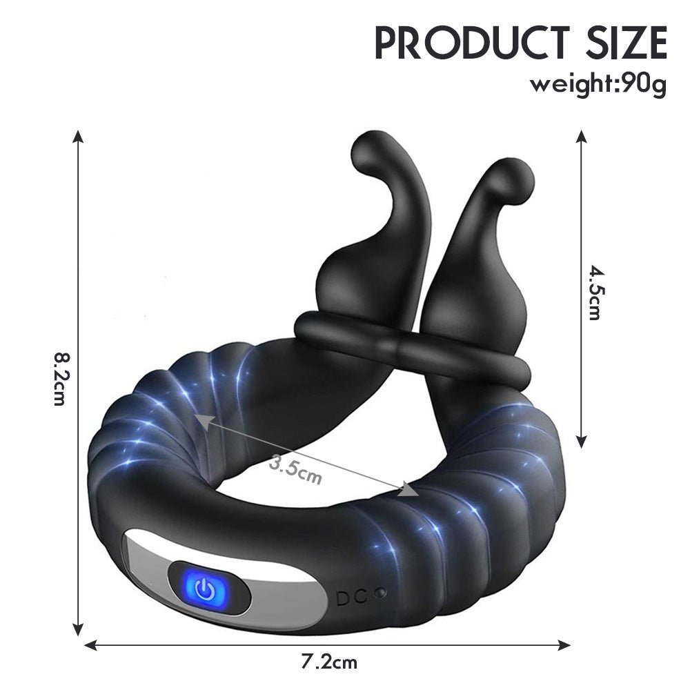 Snails Vibrating Dual Penis Ring - Lovetoys wholesales shop