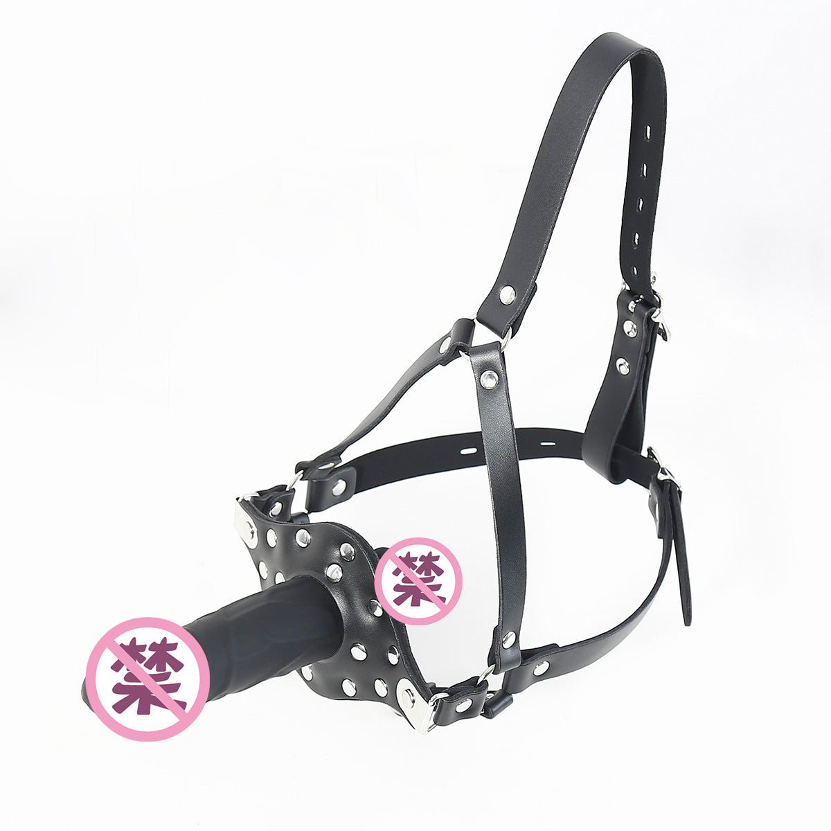 Strap On Silicone Double Dildo With Penis Gag - Lovetoys wholesales shop