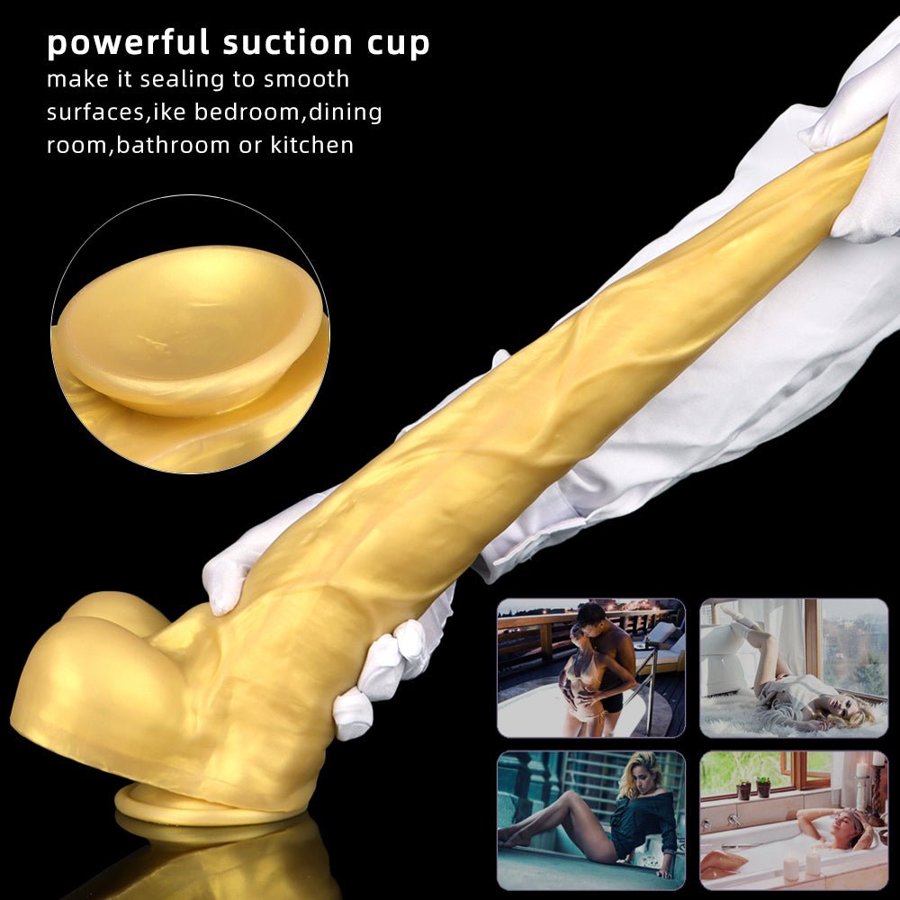 StudHorse Realistic Curved Dildo - Golden - Lovetoys wholesales shop