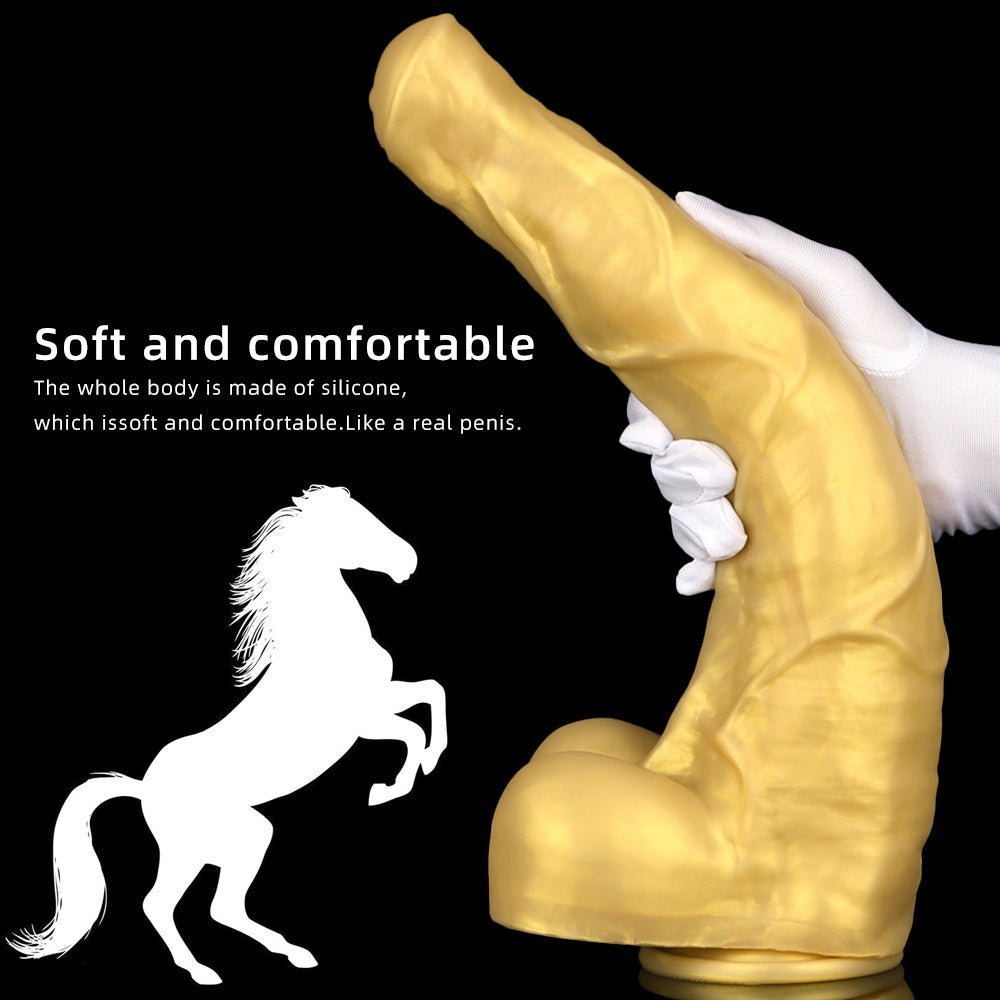 StudHorse Realistic Curved Dildo - Golden - Lovetoys wholesales shop