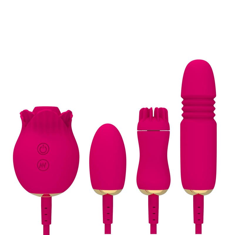 Sucking Rotating Telescopion Rose Dildo Vibrator Vagina Massager Sex Toy - Lovetoys wholesales shop