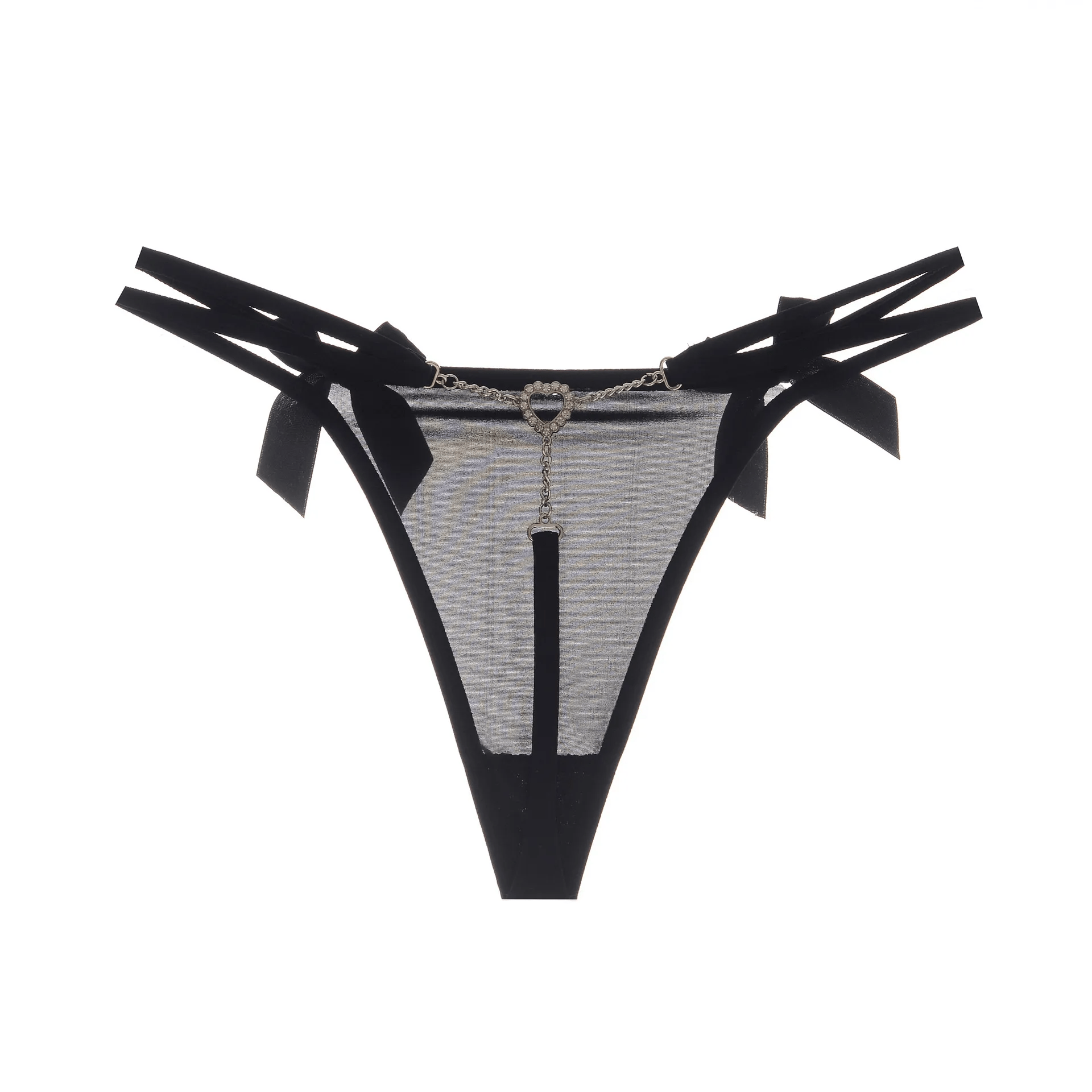 T103834EC8 Women'S Sexy Rhinestone Chain Ice Silk Thong - Lovetoys wholesales shop