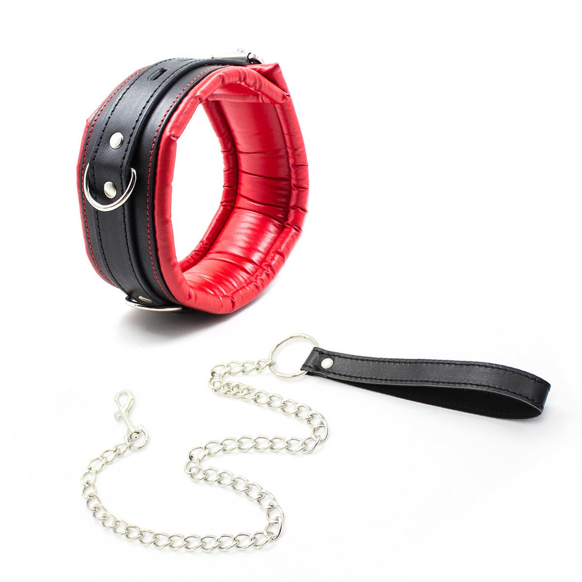 Thick Black And Red Bondage Collar - Lovetoys wholesales shop