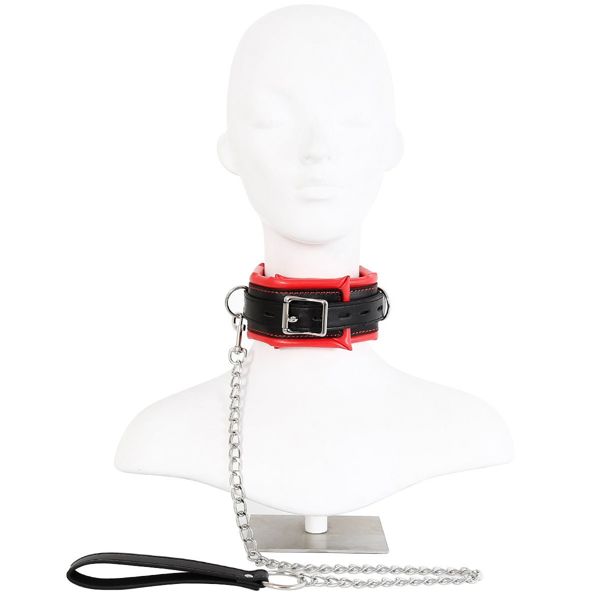 Thick Black And Red Bondage Collar - Lovetoys wholesales shop