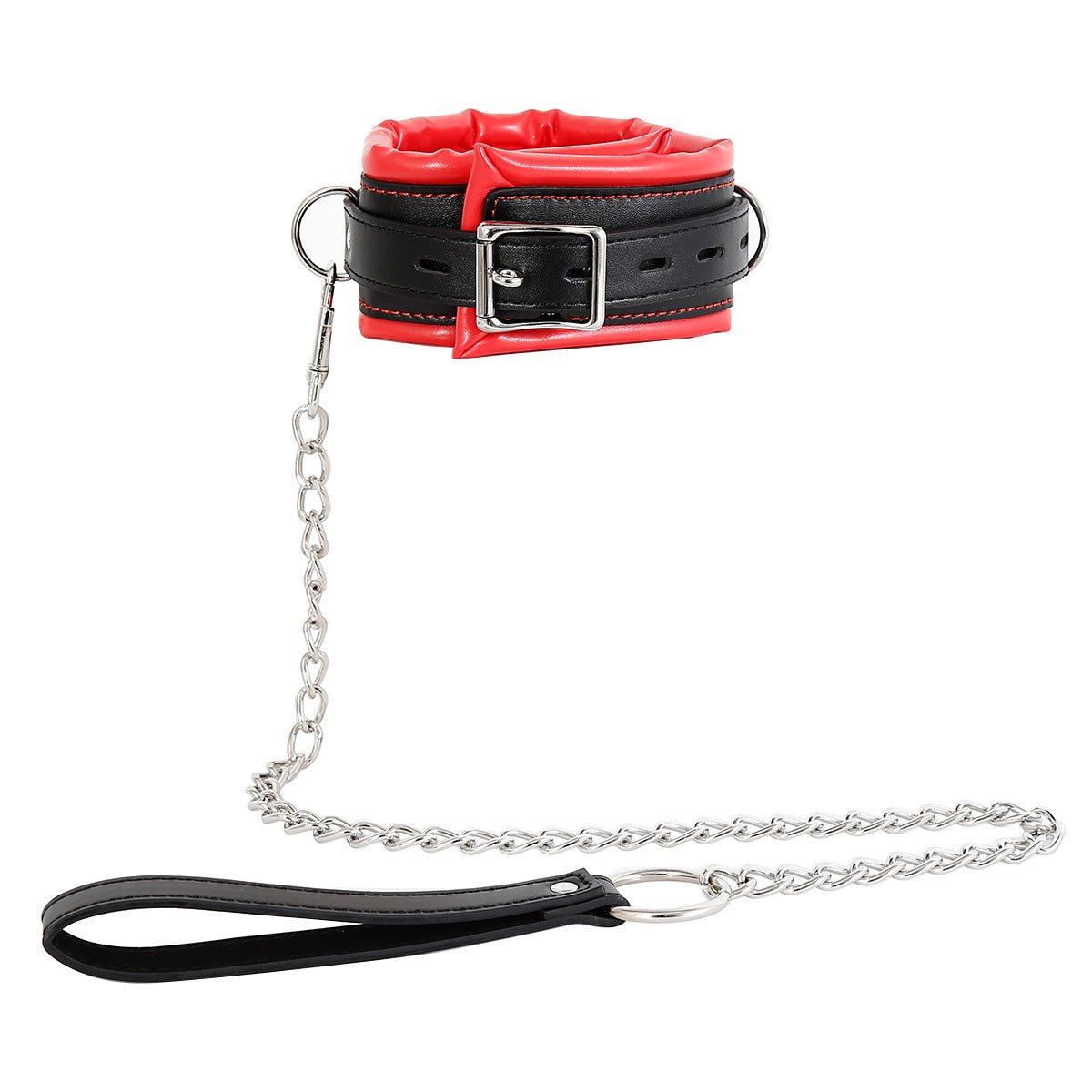 Thick Black And Red Bondage Collar - Lovetoys wholesales shop