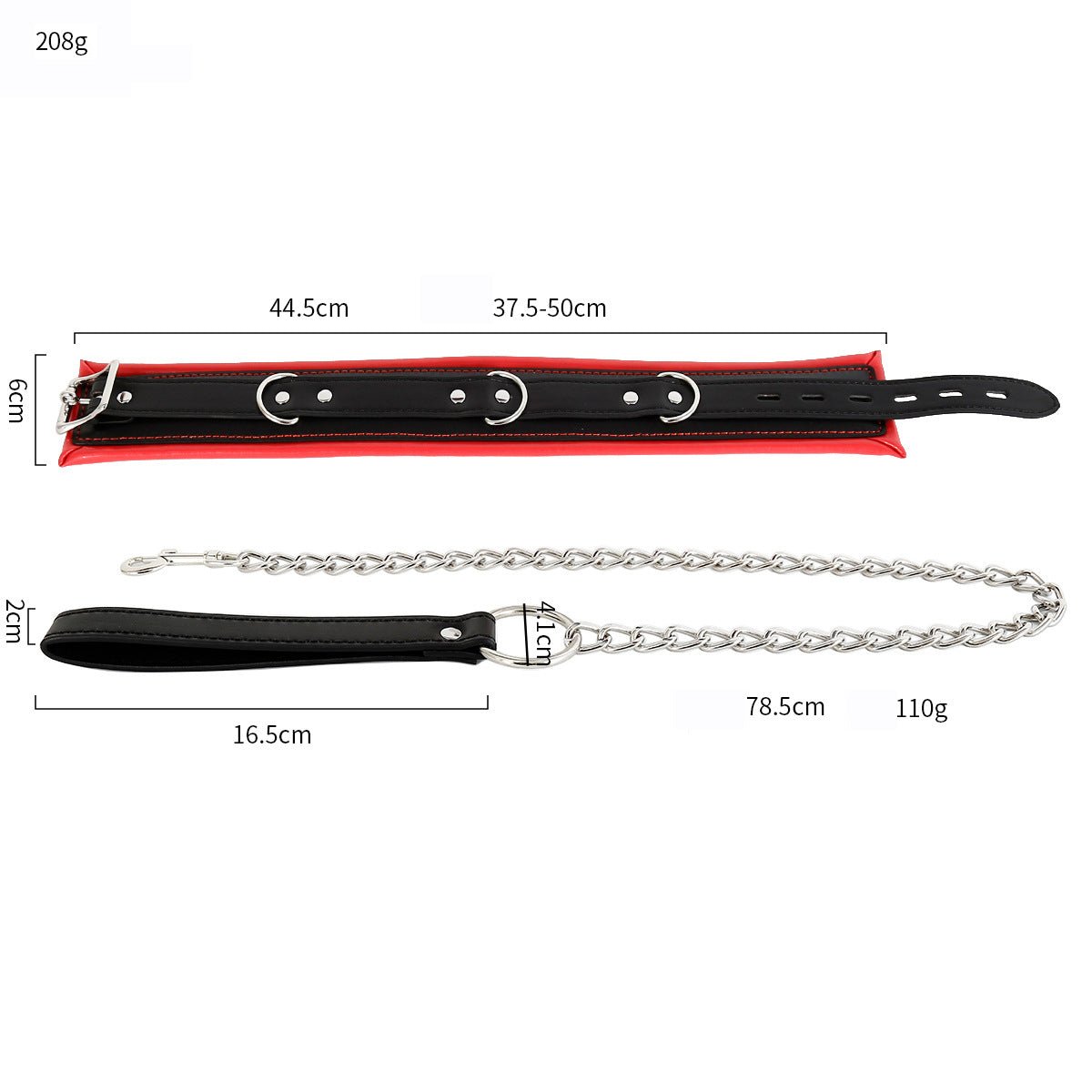 Thick Black And Red Bondage Collar - Lovetoys wholesales shop