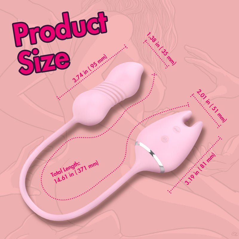 Thrusting G - spot Clitoral Nipple Stimulating Vibrator Female Masturbator Rose Sex Toy - Lovetoys wholesales shop