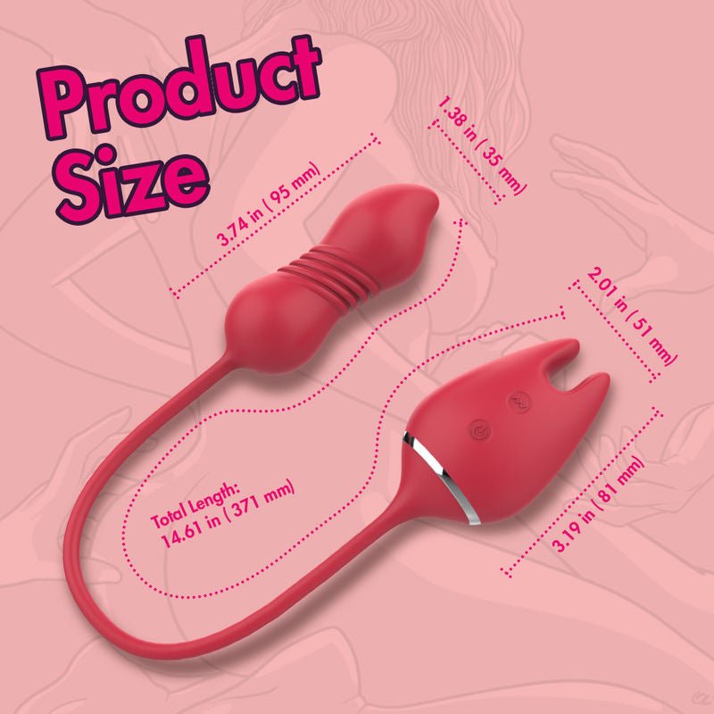 Thrusting G - spot Clitoral Nipple Stimulating Vibrator Female Masturbator Rose Sex Toy - Lovetoys wholesales shop