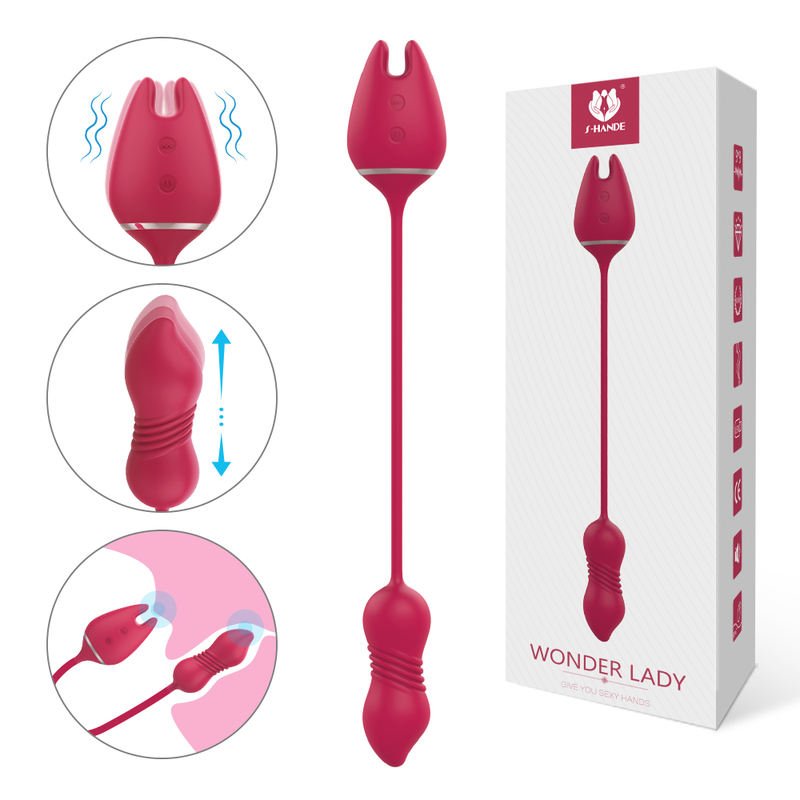 Thrusting G - spot Clitoral Nipple Stimulating Vibrator Female Masturbator Rose Sex Toy - Lovetoys wholesales shop