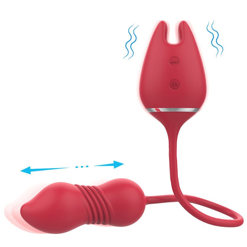 Thrusting G - spot Clitoral Nipple Stimulating Vibrator Female Masturbator Rose Sex Toy - Lovetoys wholesales shop