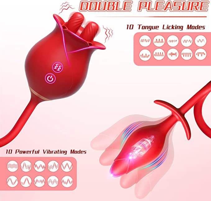 Tongue Licking Vibrator Rose Sex Toys for Woman - Lovetoys wholesales shop