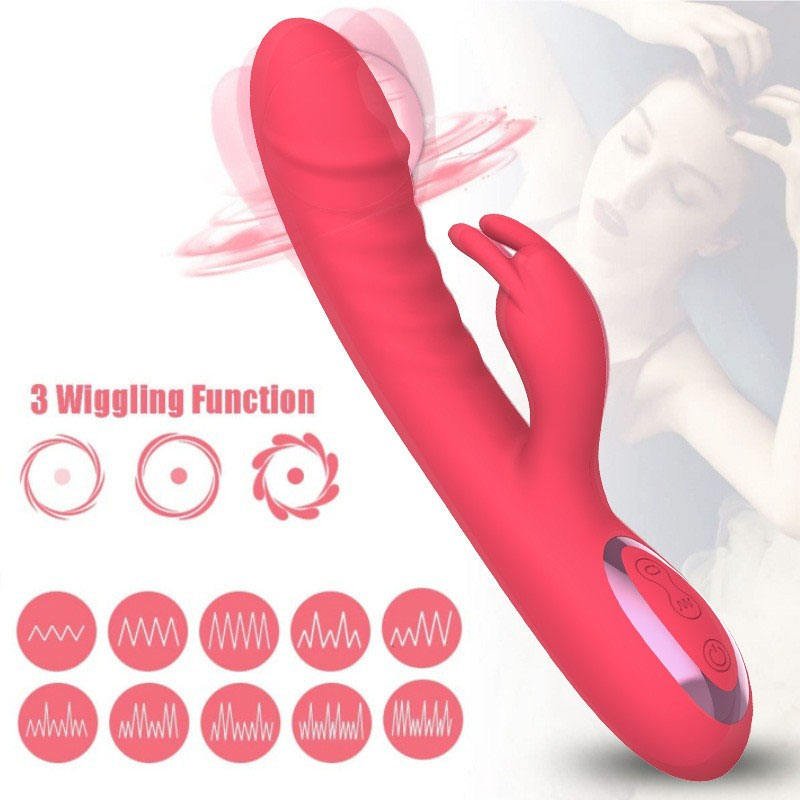 USB Rechargeable 10 Vibration Speed IPX7 Waterproof Women Sex Toys Rabbit Vibrators - Lovetoys wholesales shop