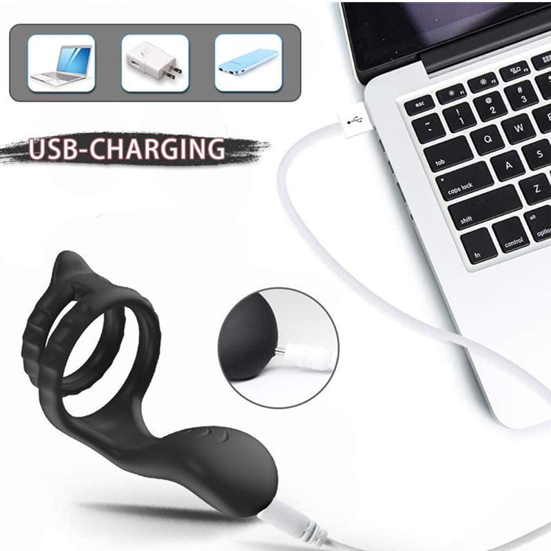 Vibrating Dual Cock Ring - Lovetoys wholesales shop