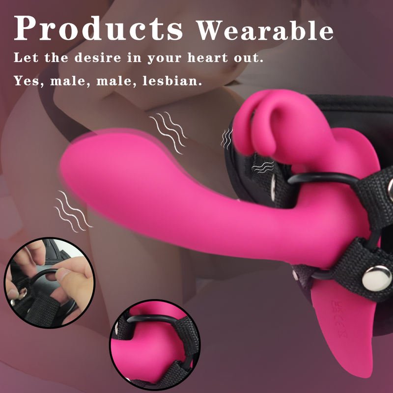 Wearable Lesbian Vibrator Realistic Strap on Vibration Stimulator Soft Silicone Dildo - Lovetoys wholesales shop