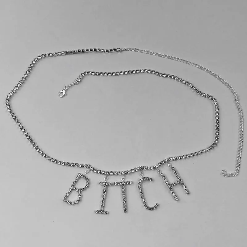 Women Fashion Sexy Rhinestone Letter Waist Chain - Lovetoys wholesales shop