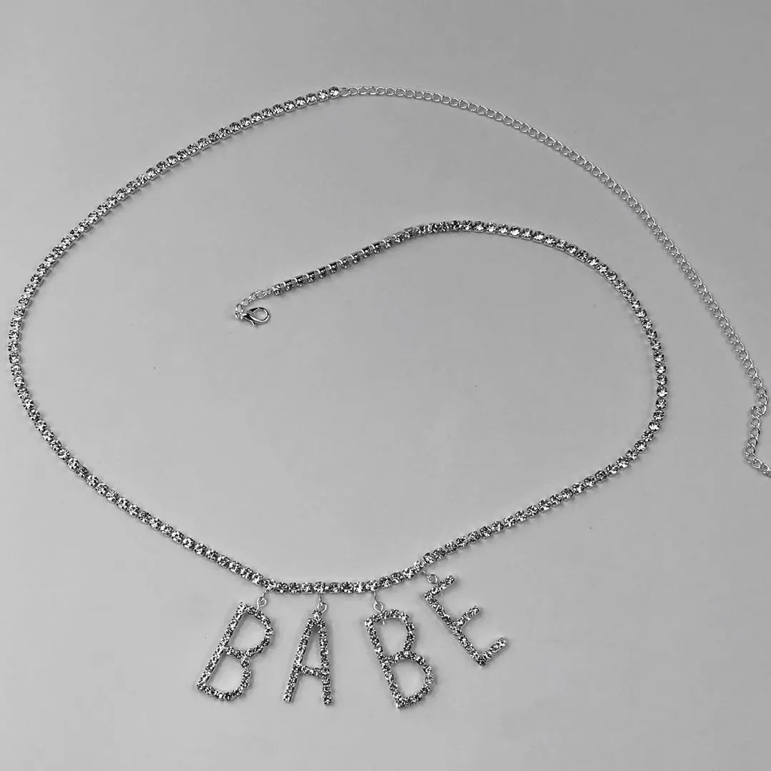 Women Fashion Sexy Rhinestone Letter Waist Chain - Lovetoys wholesales shop