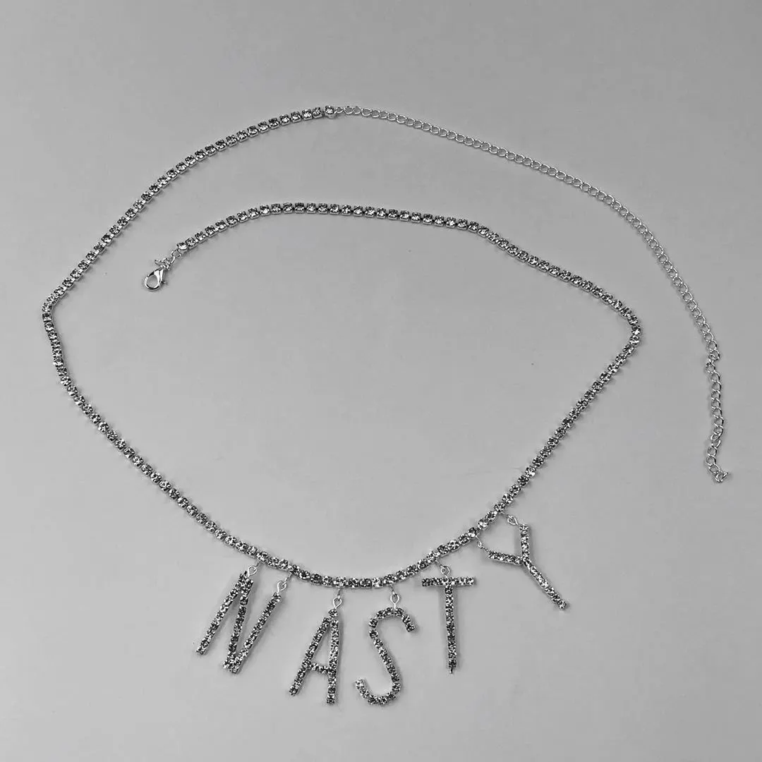 Women Fashion Sexy Rhinestone Letter Waist Chain - Lovetoys wholesales shop