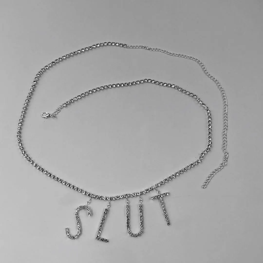 Women Fashion Sexy Rhinestone Letter Waist Chain - Lovetoys wholesales shop
