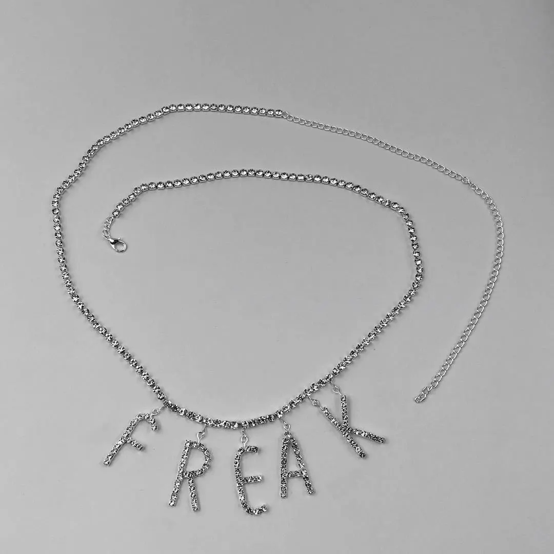 Women Fashion Sexy Rhinestone Letter Waist Chain - Lovetoys wholesales shop