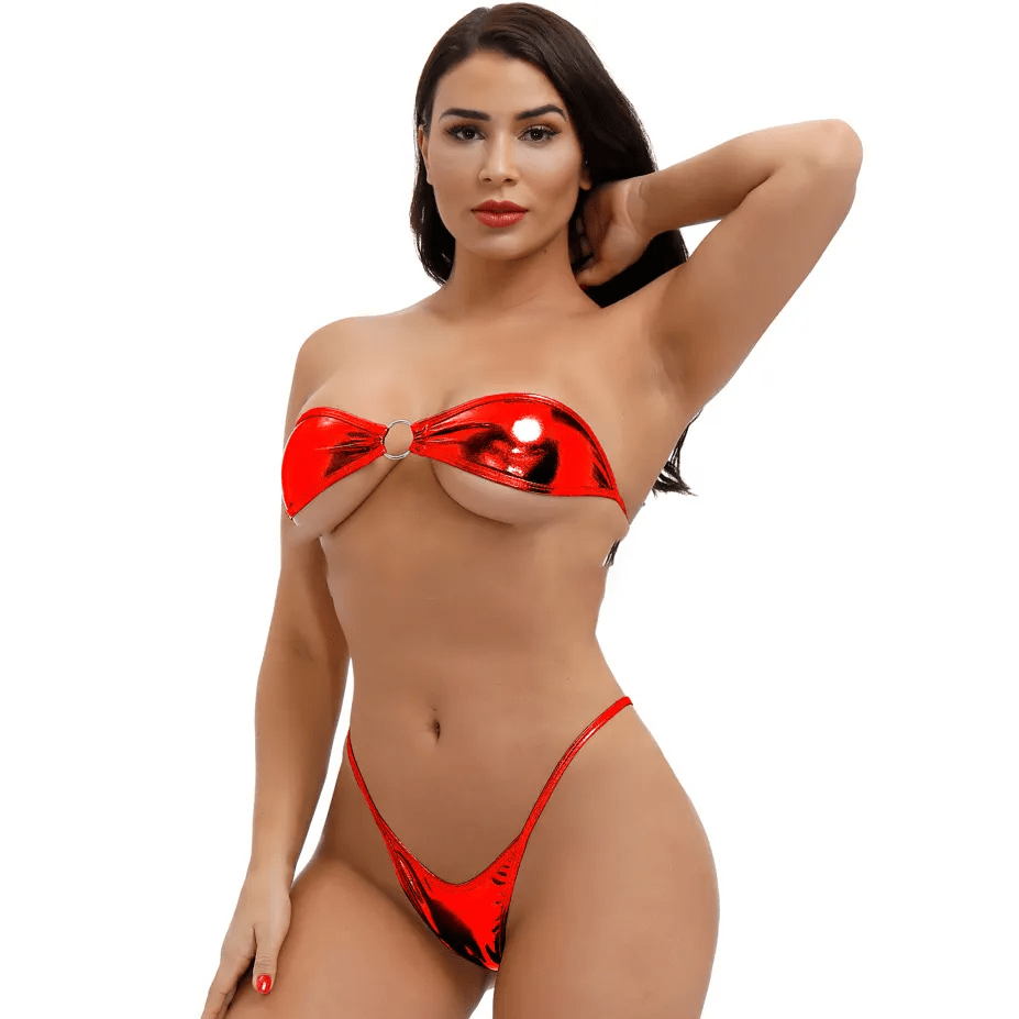 Women Fashion Sexy Solid Color Tube Top Bikini Swimsuit - Lovetoys wholesales shop