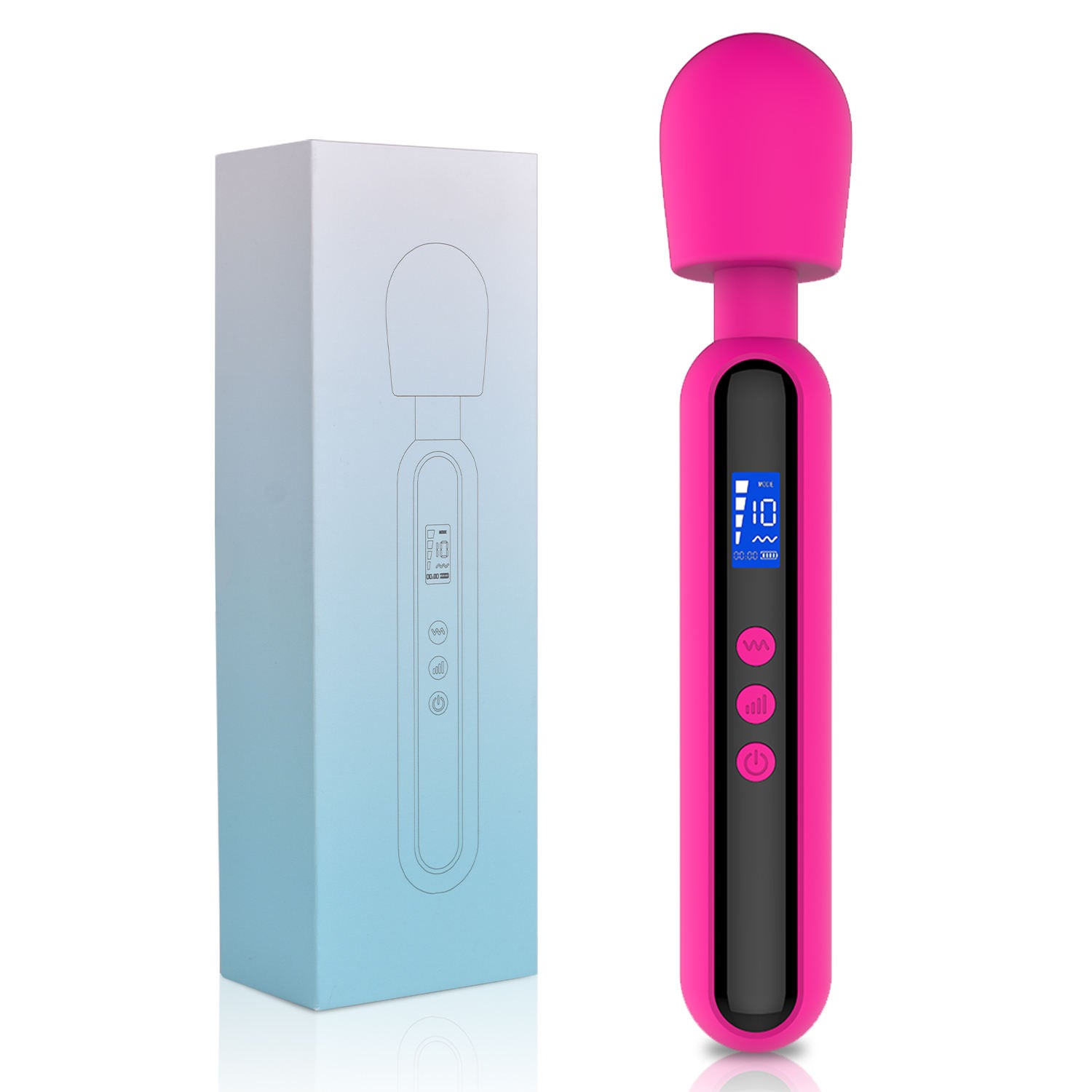 Women Personal Full Body AV Wand Lcd Display Vibrators - Lovetoys wholesales shop