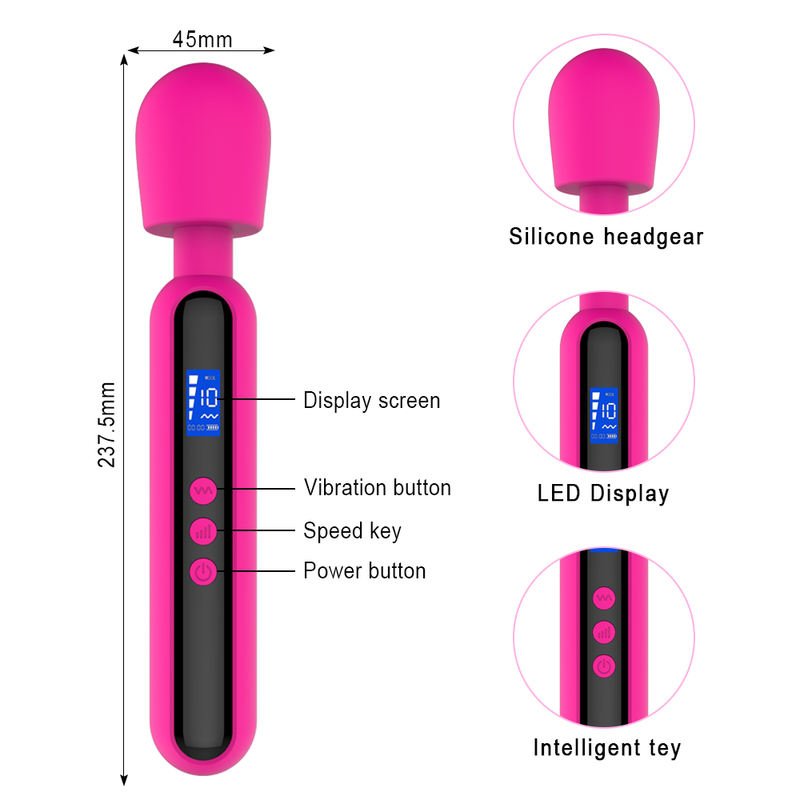 Women Personal Full Body AV Wand Lcd Display Vibrators - Lovetoys wholesales shop