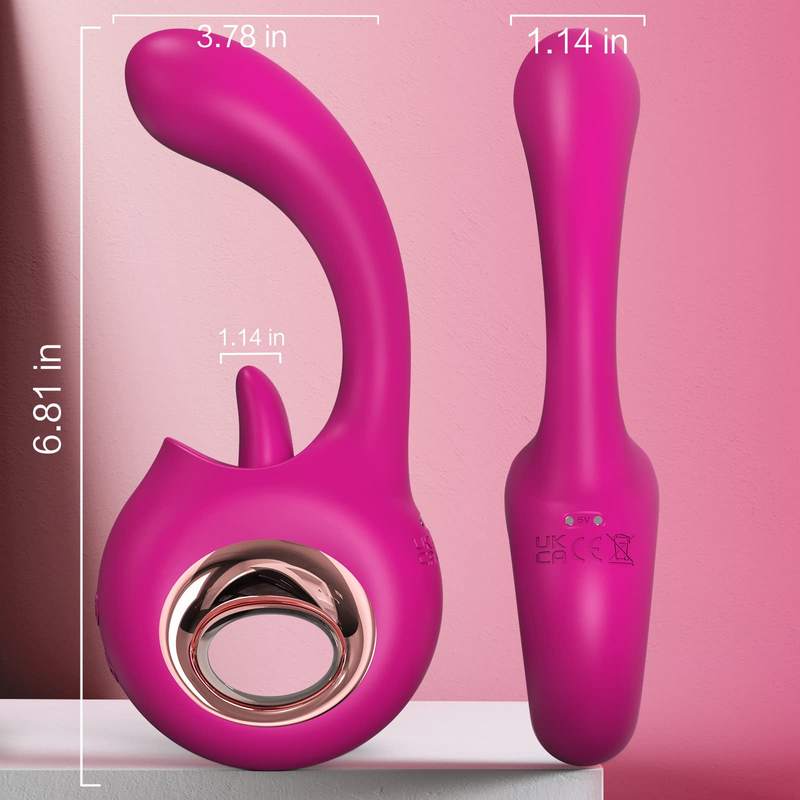 Women Sex Toys 2 in 1 Clitoral Tongue Licking Vibrator 9 Patterns Vaginal Stimulator - Lovetoys wholesales shop