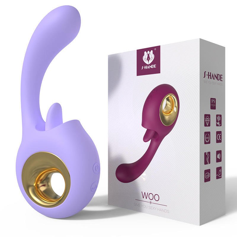 Women Sex Toys 2 in 1 Clitoral Tongue Licking Vibrator 9 Patterns Vaginal Stimulator - Lovetoys wholesales shop