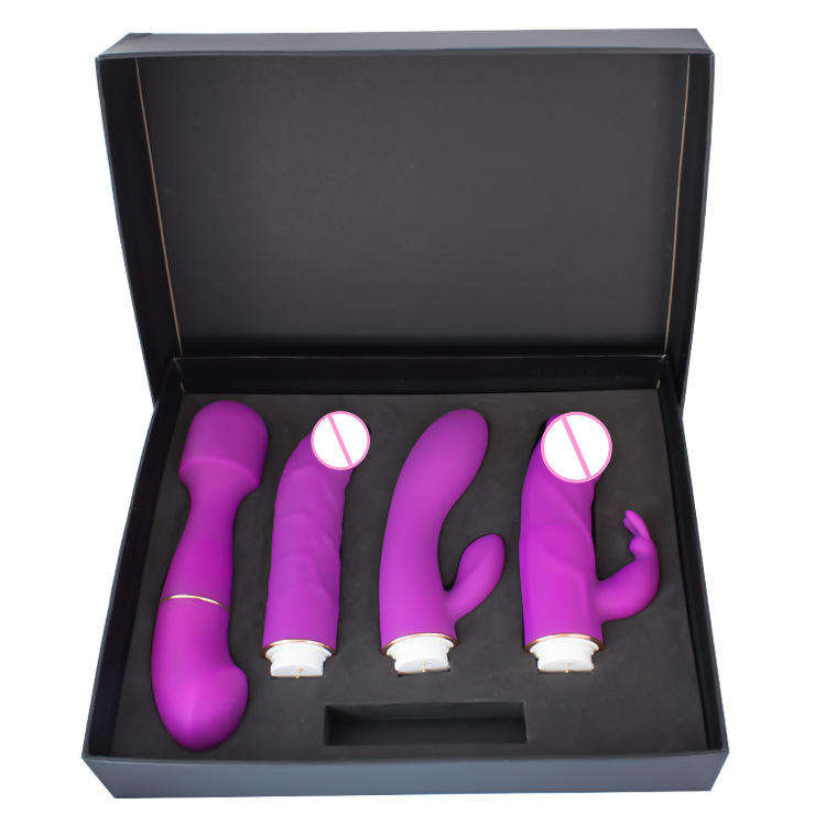 Women Sex Toys 4 in 1 Couple Gift Rabbit Clitoral Wand Vibrator Dildo Nipple - Lovetoys wholesales shop